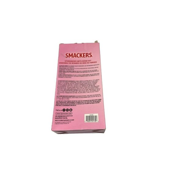 Smackers Strawberry Scented Bath Bomb Flavored Lip Smackers Set Donut Shape New - Picture 2 of 4